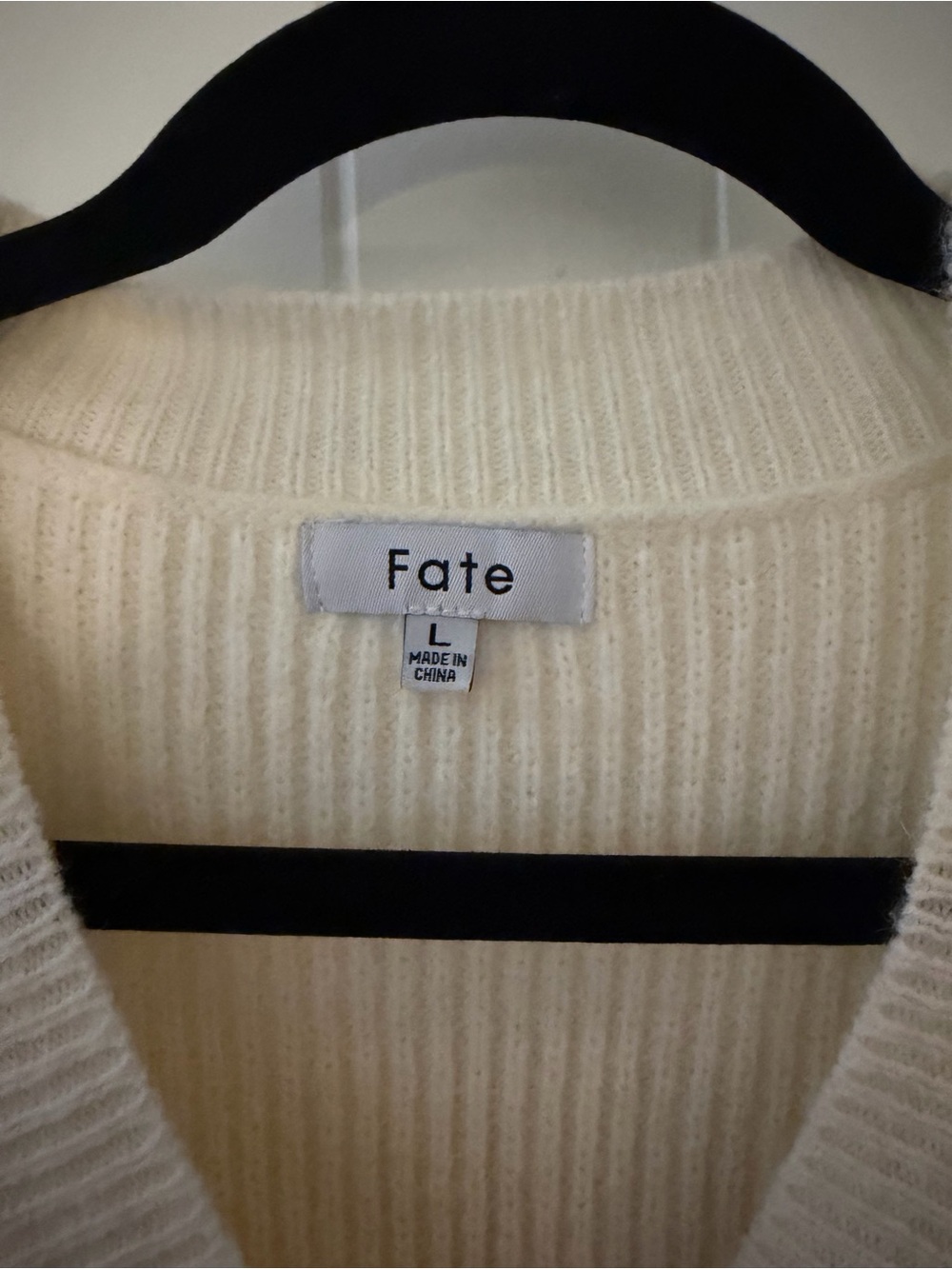 Fate Cream Ruffle-Trim V-Neck Cardigan - Picture 2 of 6